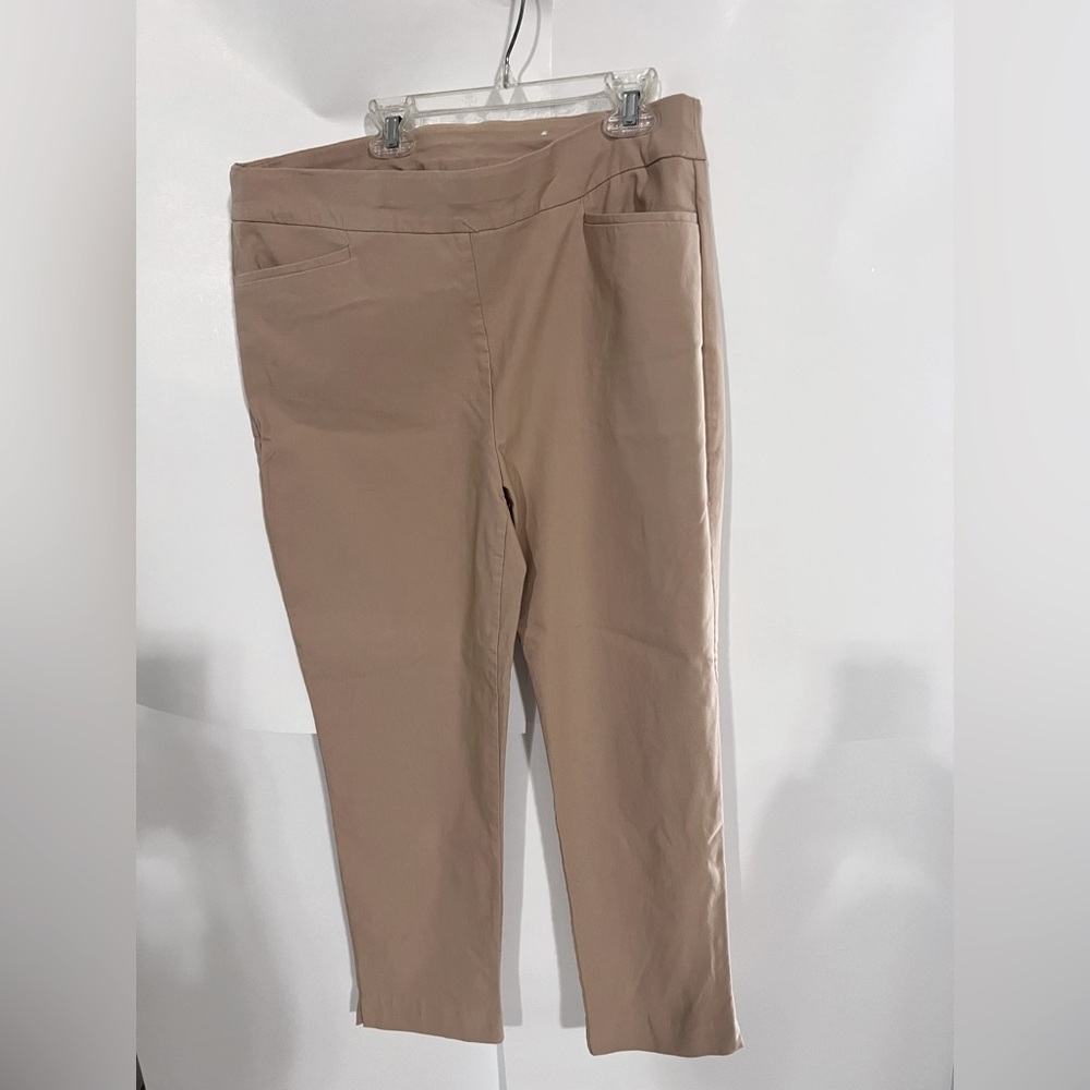 Chico's Khaki/Beige Slimming ankle Trousers, 2.0